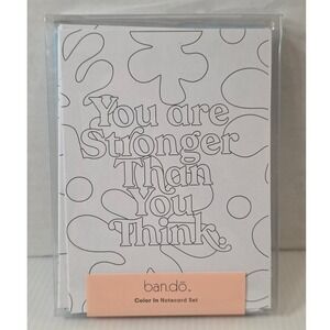 Ban.do Color In Notecard Set 10 Cards Envelopes Motivational Open Box
